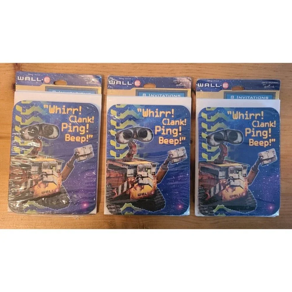 Disney Pixar Wall-e Hallmark Party Express 3 Packs‎ of Invitations- 24 Total